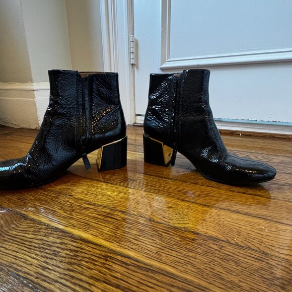 Tory Burch Women's Juliana Tumbled Patent Leather Booties Size 9 - Picture 10 of 12